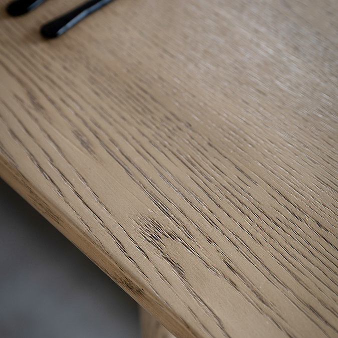 Howick Wooden Dining Table in smoked oak close  up image 3