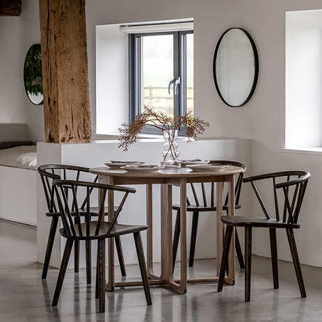 Howick Folding Dining Table in smoked oak in dining room image 1
