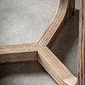 close up image of sculpted underframe of smoked oak coffee table