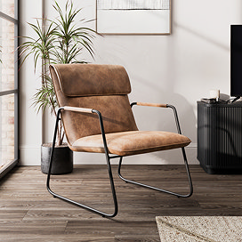 Hoxton Faux Leather Accent Chair - Brown main image