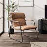 Hoxton Faux Leather Accent Chair - Brown main image