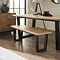 Hudson Herringbone Dining Bench - Oak & Black main image