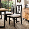 Hudson Wooden Dining Chair - Black & Cream main image