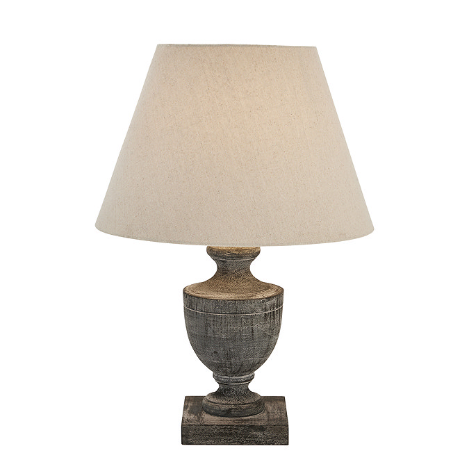 Incia Urn Wooden Table Lamp in Brown