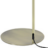 image cut out on white background of circular antique bronze base of floor lamp with subtle black cable attached to the back for mains connection