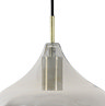 close up image on white background of point where ceiling rope attaches to lamp fixture inside the glass light shade