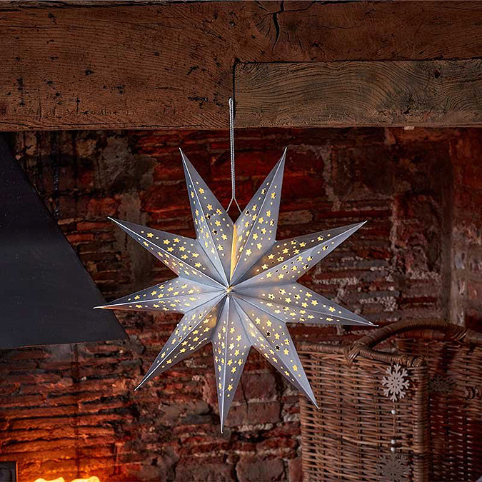 inlit origami star silver