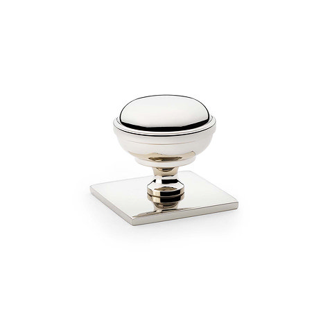 Isen Collection polsihed nickel knob on square plate image