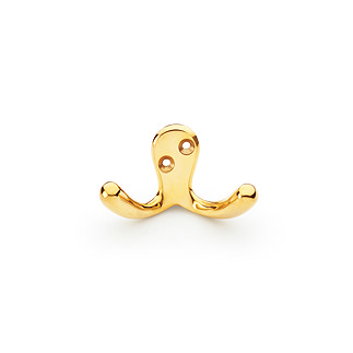 isen collection polished brass double robe hook image