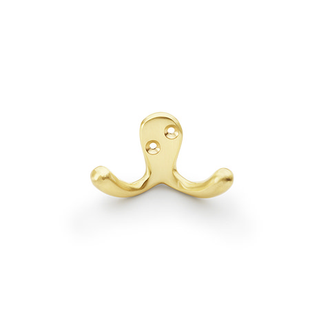 Isen Collection satin brass double robe hook image