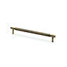 image cut out on white background of antique brass cabinet handle