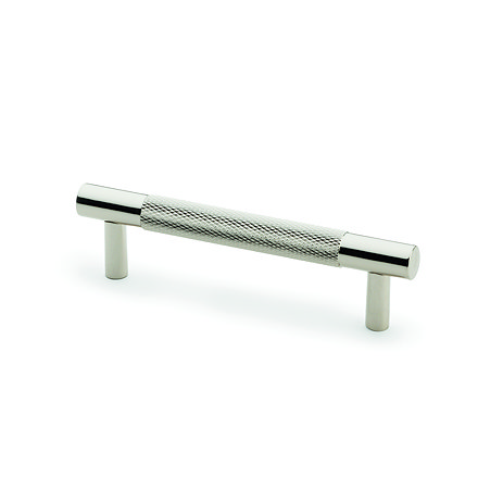 cut out of 96mm polished nickel knurled bar cabinet handle