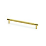 cut out of satin brass 192mm bar cabinet handle