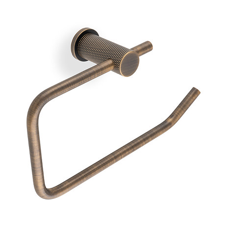 Antique brass knurled toilet roll holder