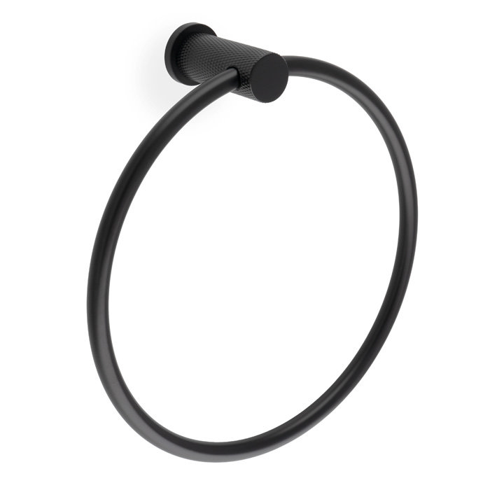 Matt Black Knurled Towel Ring