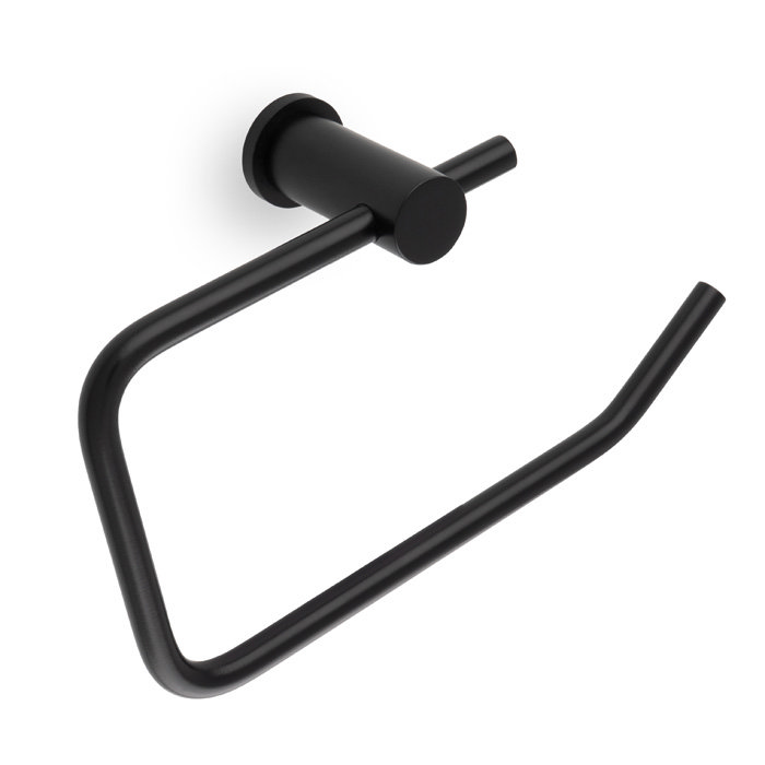 Matt black plain toilet roll holder