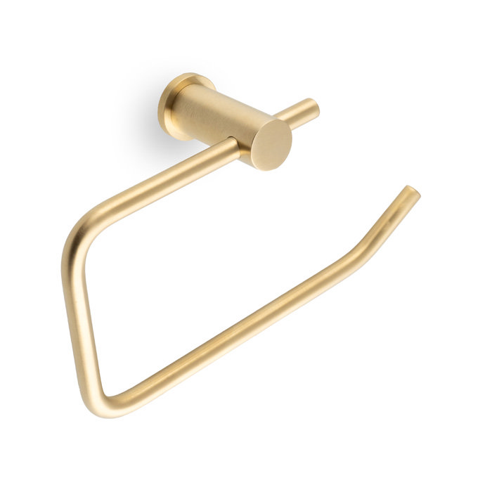 Satin brass PVD plain toilet roll holder