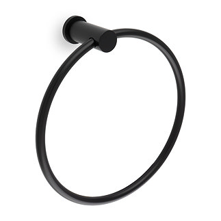 Matt black plain towel ring