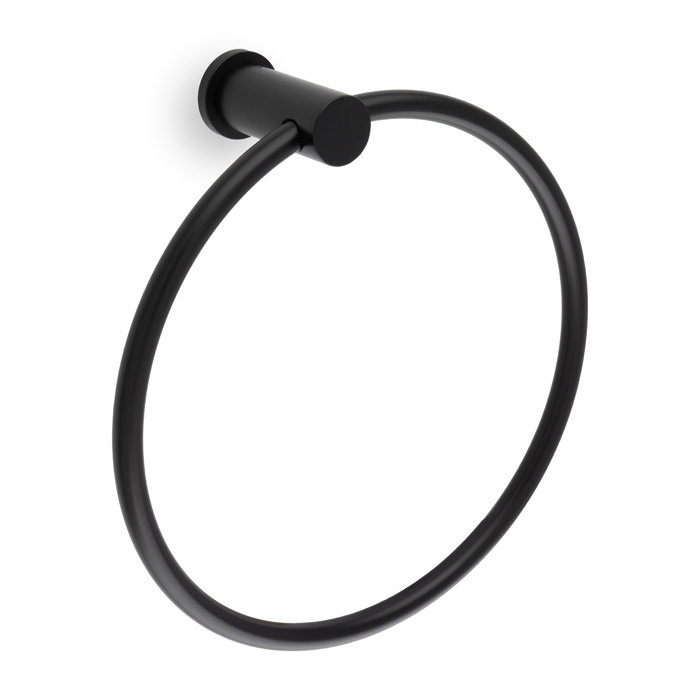 Matt black plain towel ring