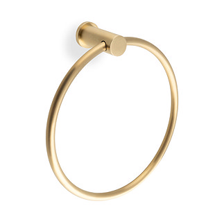 Satin brass PVD plain towel ring