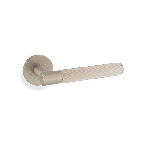 Isen Reeded Satin Nickel Model I Door Handle