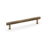 cut out of antique brass reeded bar pull handle