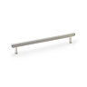 cut out of 224mm polished nickel reeded bar cabinet handle