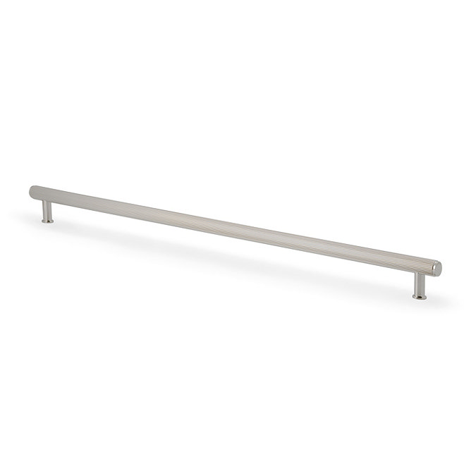 cut out of 448mm polished nickel reeded bar cabinet handle