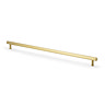 cut out of 448mm satin brass reeded bar cabinet handle