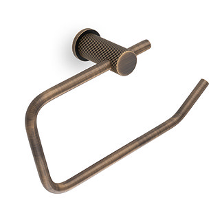 Antique brass reeded toilet roll holder