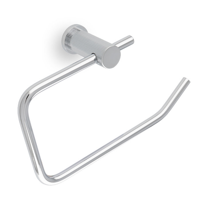 Polished chrome reeded toilet roll holder