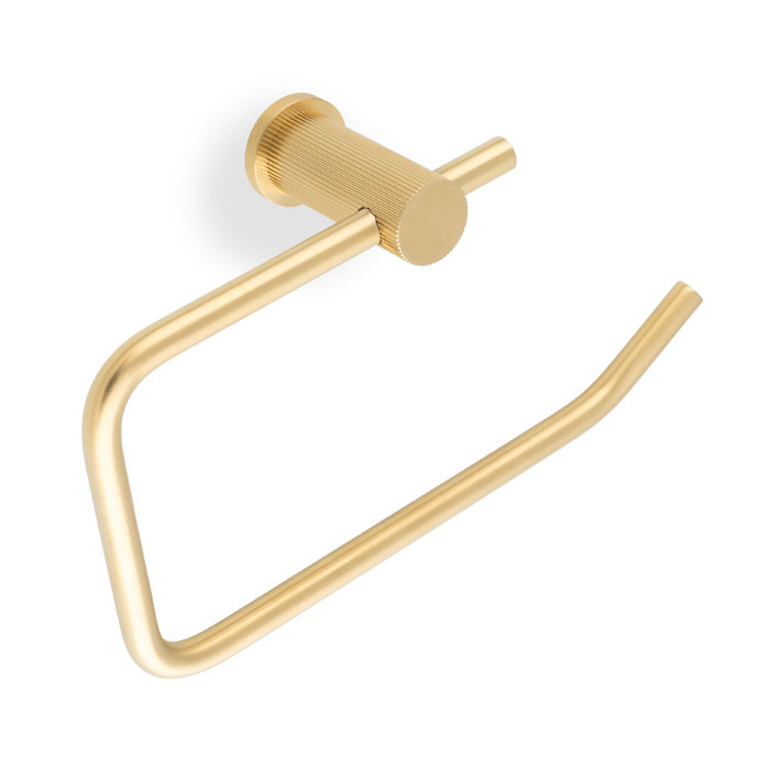 Satin brass reeded toilet roll holder