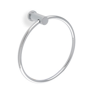 Polished chrome reeded towel ring