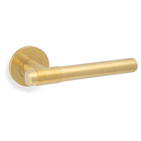 Isen Satin Brass Round Door Handle image