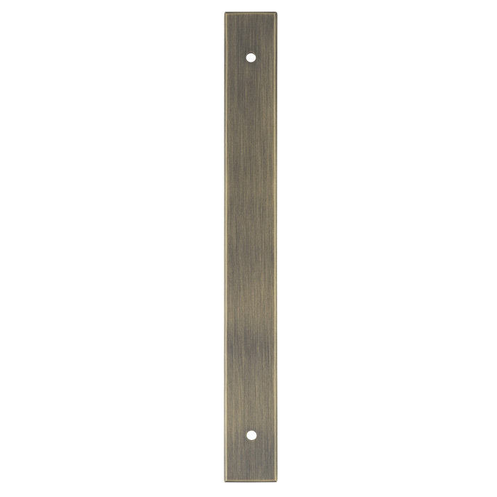 Antique Brass Rectangular T-Bar cabinet handle backplate image