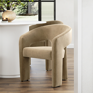 Isla Velvet Dining Chair - Mole main image