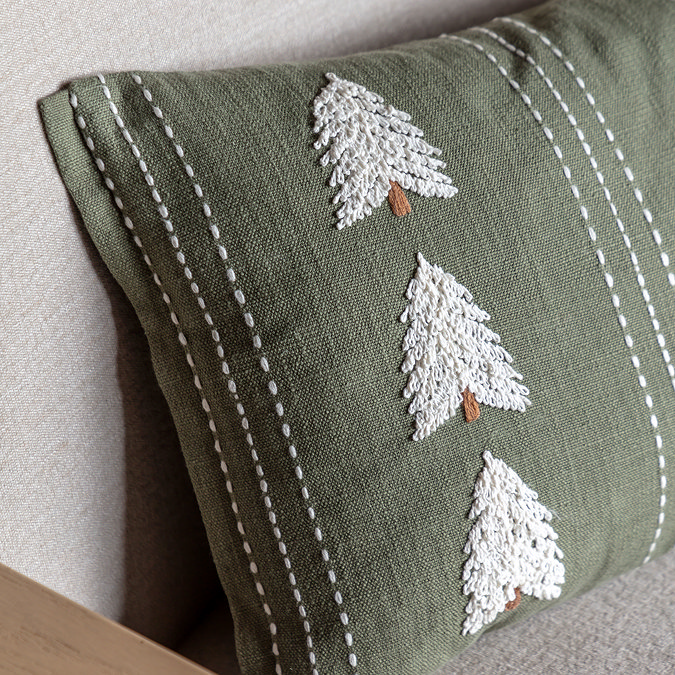 Willow Embroidered Tree Cushion