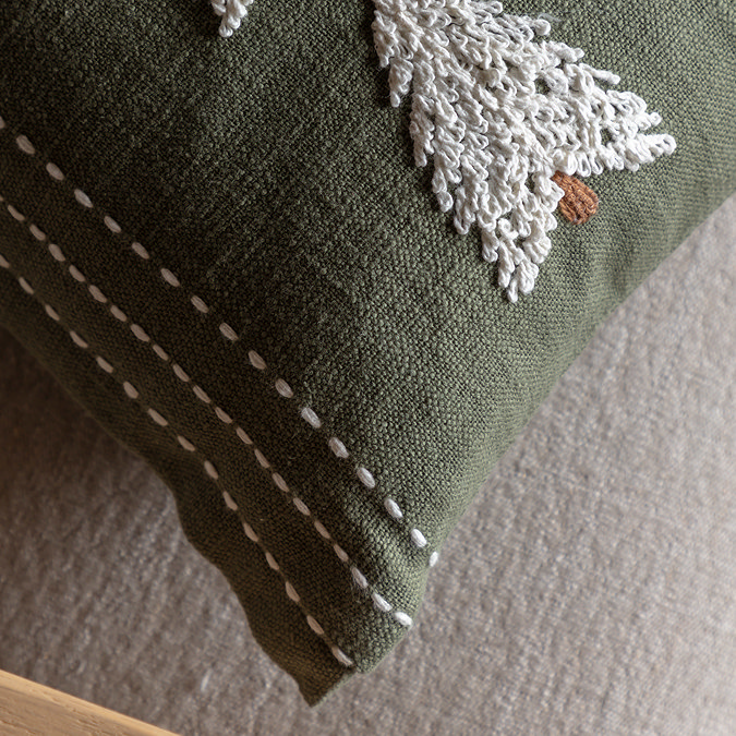 Willow Embroidered Tree Cushion