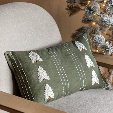 Willow Embroidered Tree Cushion