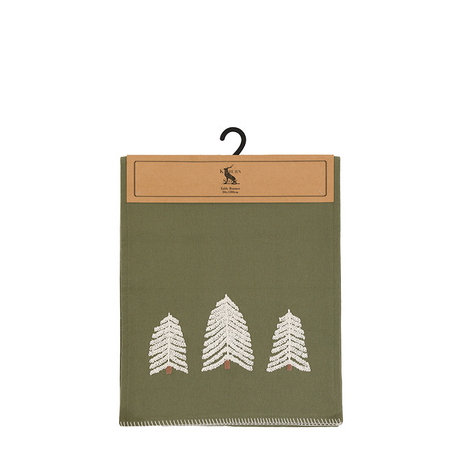 Willow embroidered trees table runner