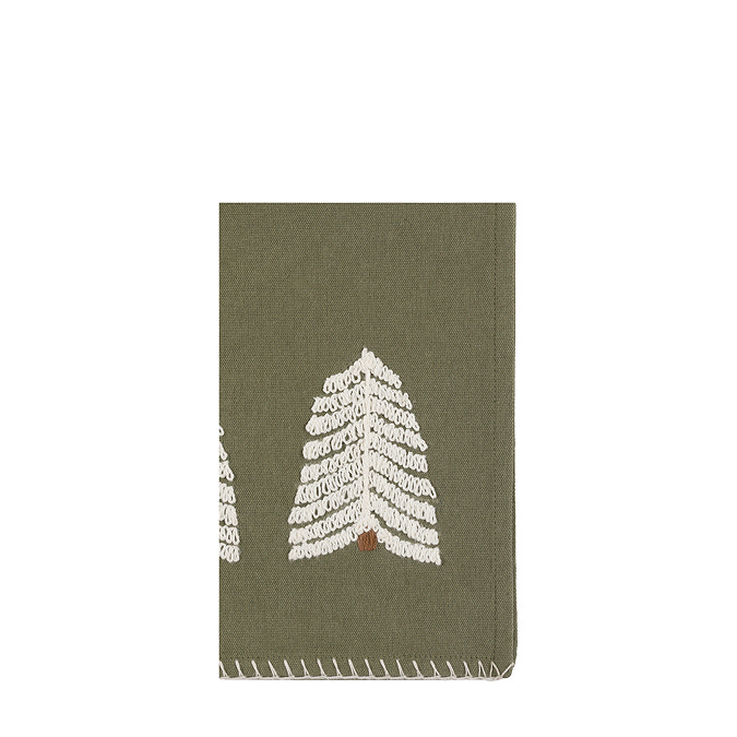 Willow embroidered trees table runner