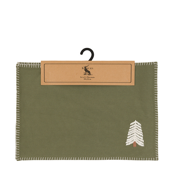 Willow Set of 4 Embroidered Tree Placemats