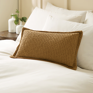 Jaipur Waffle Cotton Cushion - Caramel main image