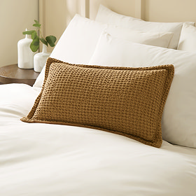 Jaipur Waffle Cotton Cushion - Caramel main image