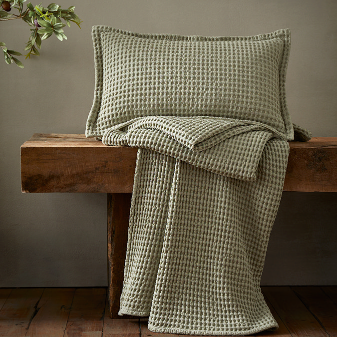 jaipur waffle cushion in sage image 