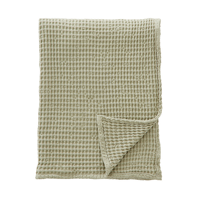 jaipur waffle cotton throw in sage image