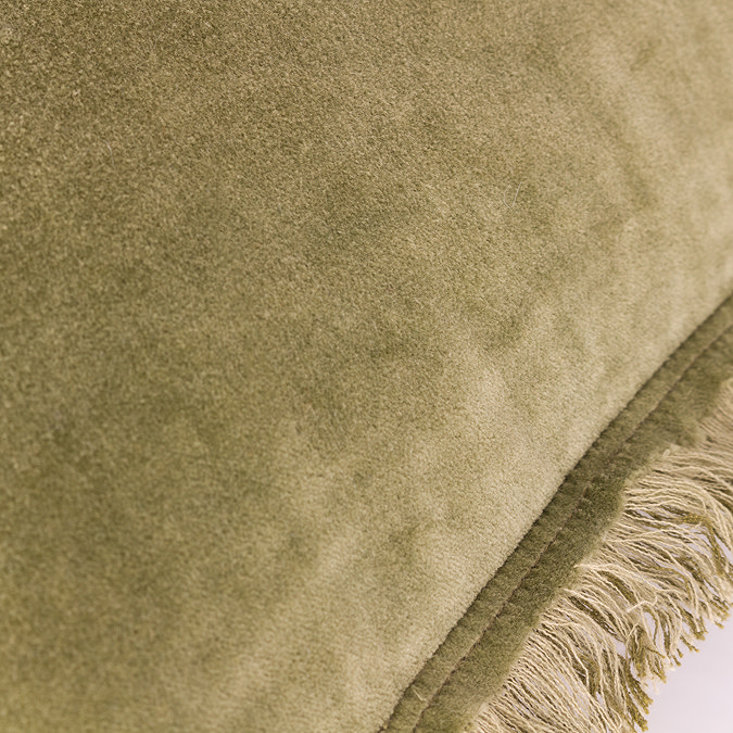Jaye Feather Cushion in moss close up 5