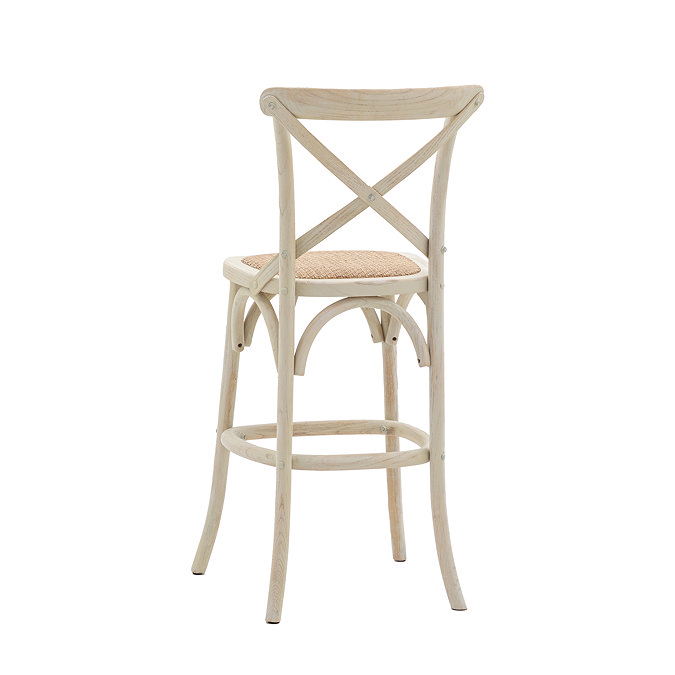 Jesper bar stool pair white and rattan