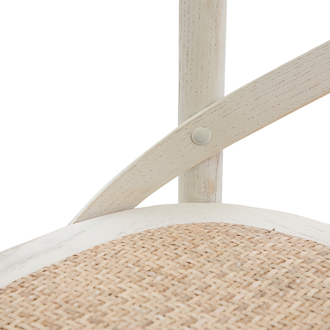 Jesper bar stool pair white and rattan