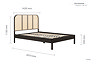 line dimensions image for black rattan double bed